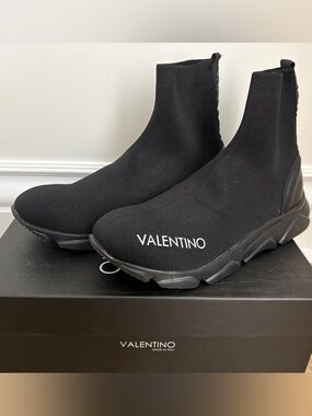 Valentino Melissa Black Knit Sock Sneakers size 7